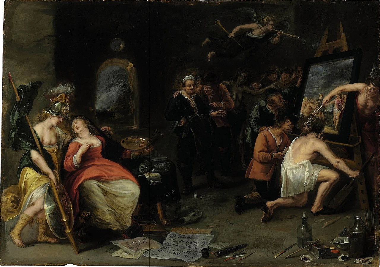 Minerva e Mercurio proteggono la Pittura dall'Ignoranza e dalla Calunnia